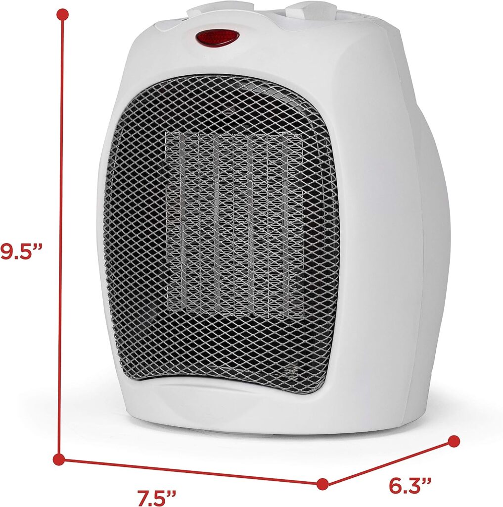 BLACK+DECKER Portable Space Heater, 1500W Small Space Heater with Overheat Protection for Indoor Use, White