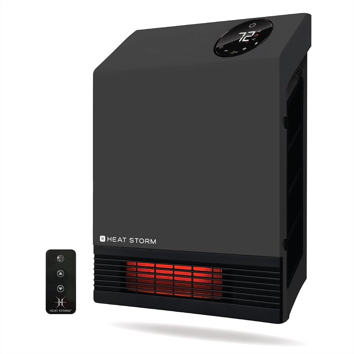 Heat Storm Wall Gray HS-1000-WX Deluxe Indoor Infrared Space Saving-1000 Watts-Remote Control-Home Office Heater-Safe to Touch Grill, 13x4x17