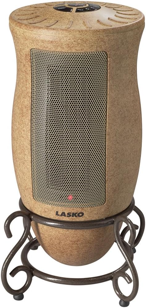 Lasko Oscillating Ceramic Designer Series Space Heater for Home with Adjustable Thermostat, Timer and 2-Speeds, 16 Inches, 1500W, Beige, 6405 , Gold