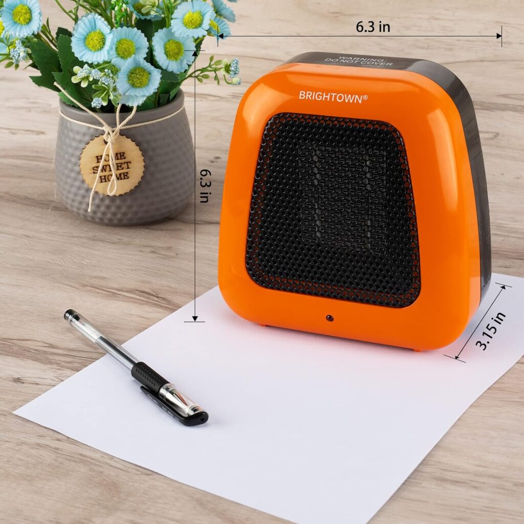 Small Space Heater for Indoor Use - 400W Low Wattage Portable Personal Mini Heater with Tip Over Protection, Low Noise Desk Heater for Office Bedroom Home Use