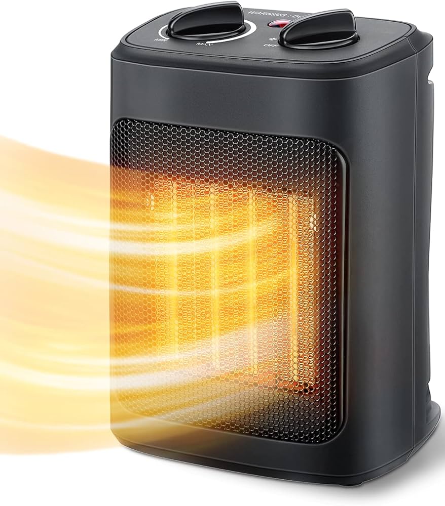 Space Heater for Indoor Use, 1500W Electric  Portable Ceramic Heaters with Thermostat, PTC Fast Heating Ceramic Room Small Heater with Heating and Fan Modes for Bedroom Office Desk Use(2022 Newest)