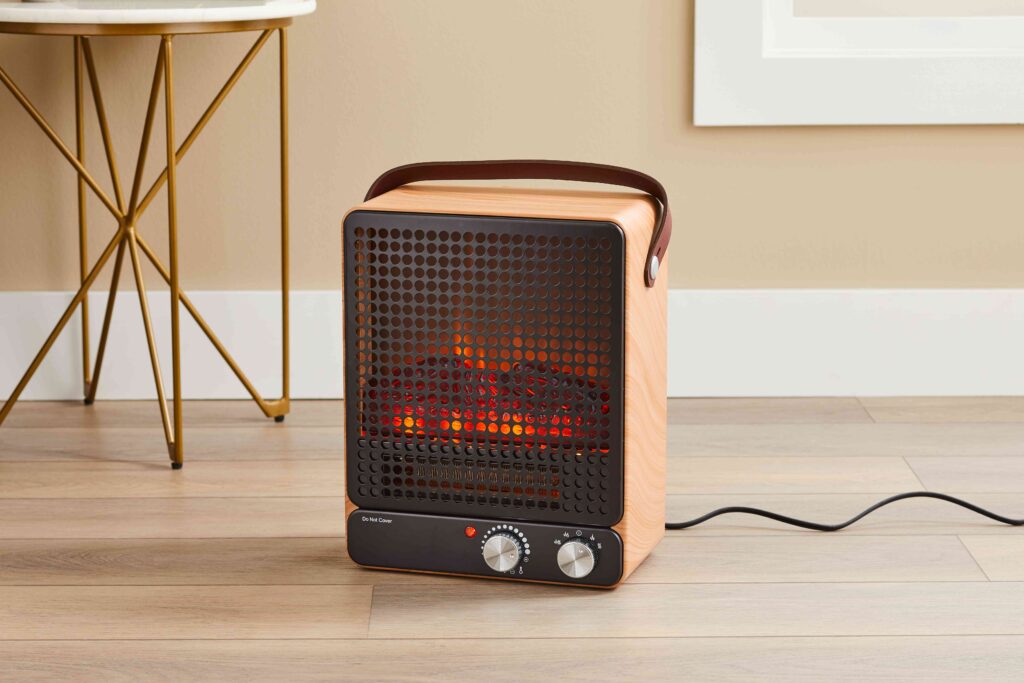 Space Heater for Indoor Use, 1500W Electric  Portable Ceramic Heaters with Thermostat, PTC Fast Heating Ceramic Room Small Heater with Heating and Fan Modes for Bedroom Office Desk Use(2022 Newest)