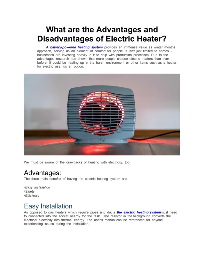 The Benefits of Using an Electric Heater for Your House