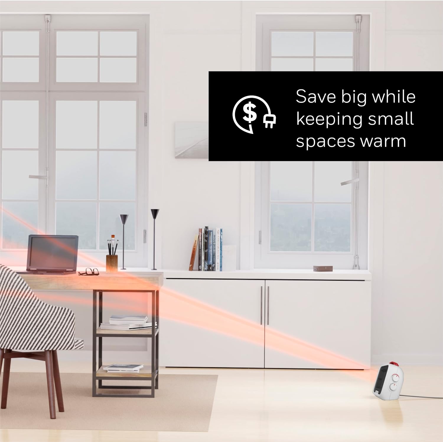 Honeywell UberHeat 5 Ceramic Space Heater for Small Rooms, White