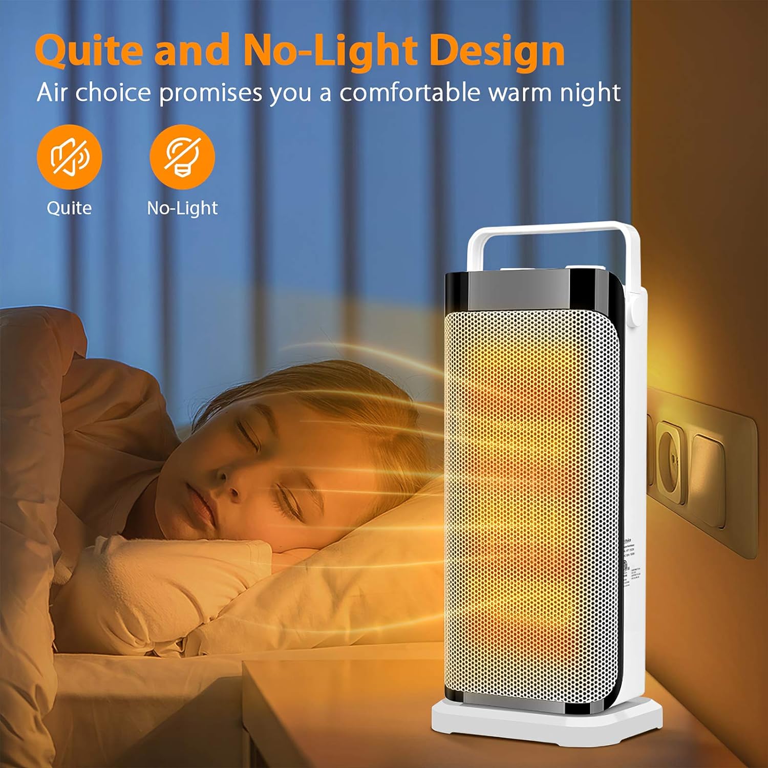 Space Heater for Office - Portable Electric Ceramic Quiet Tower Heater Fan with Thermostat, Fast Heating, 120°Oscillating Efficient for Personal Home Bedroom Large Room Bathroom Under Desk Indoor Use