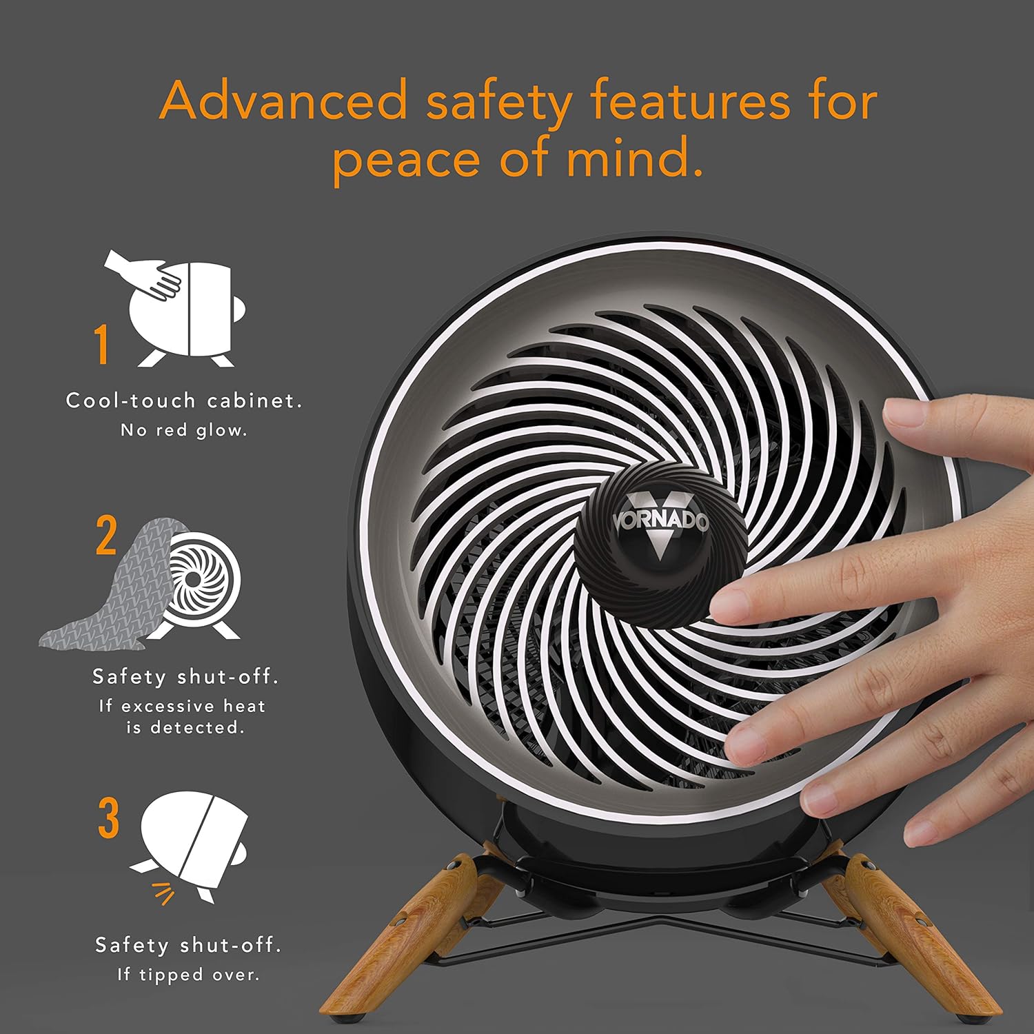 Vornado Pivot Heat Electric Space Heater with 20-Degrees of Tilt, Adjustable Thermostat, Advanced Safety Features, for Home and Office, White
