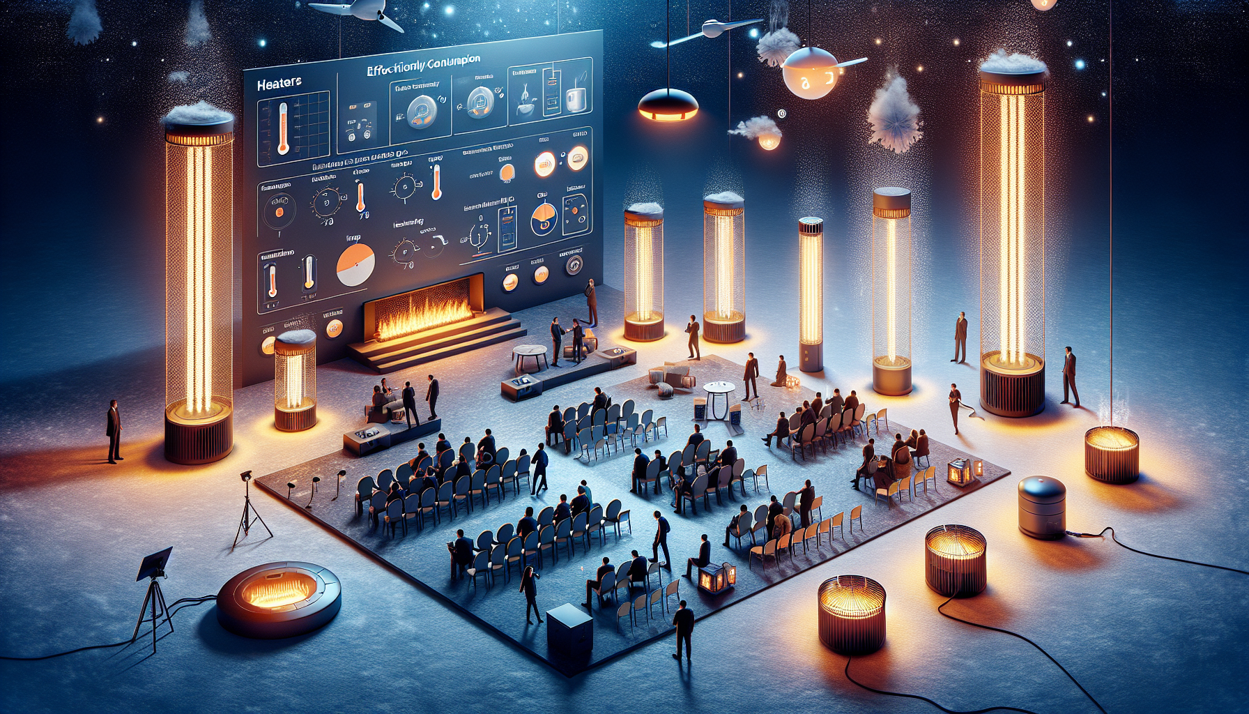 Can space heaters provide warmth in event spaces?